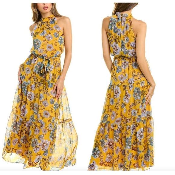 Julia Jordan  floral no sleeves maxi women’s  dress - Picture 1 of 9